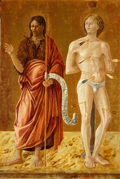 San Giovanni Battista e San Sebastiano, c.1450-70 da Giovanni Boccati or Boccatto